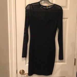 Black long sleeve mini dress